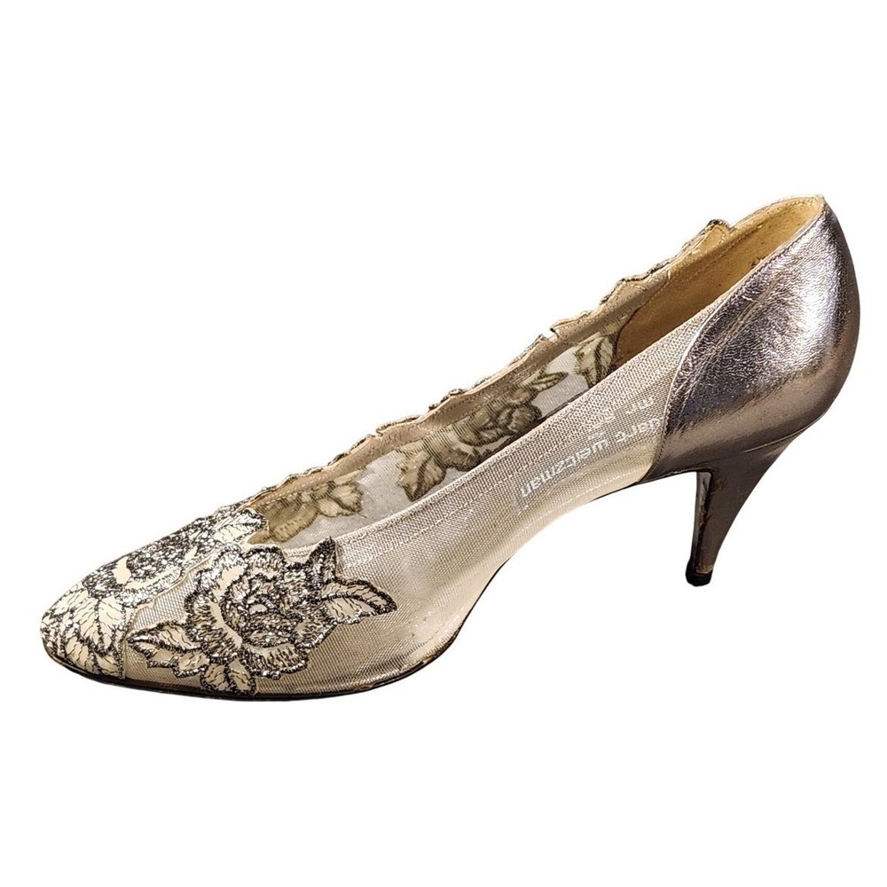 Vintage Stuart Weitzman Mr Seymour Shoes Womens 8.5 Lace Bridal Pumps